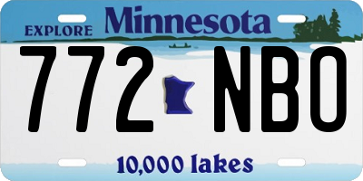 MN license plate 772NBO