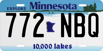 MN license plate 772NBQ