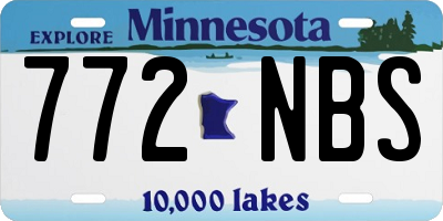 MN license plate 772NBS