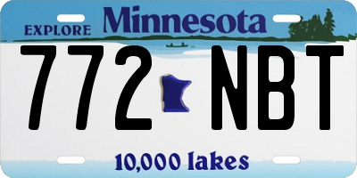 MN license plate 772NBT