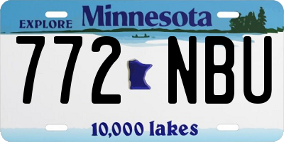 MN license plate 772NBU