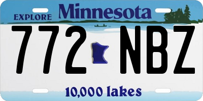 MN license plate 772NBZ