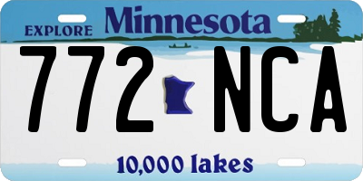 MN license plate 772NCA