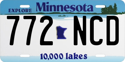 MN license plate 772NCD