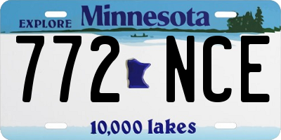 MN license plate 772NCE