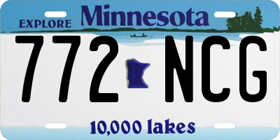 MN license plate 772NCG