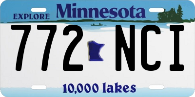 MN license plate 772NCI