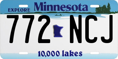 MN license plate 772NCJ