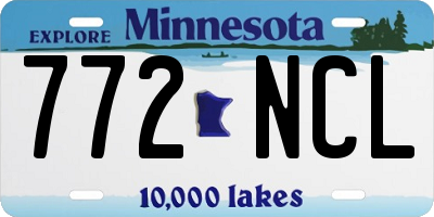 MN license plate 772NCL