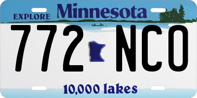 MN license plate 772NCO
