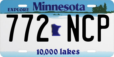 MN license plate 772NCP