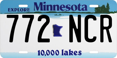 MN license plate 772NCR