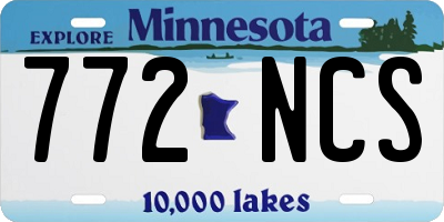 MN license plate 772NCS
