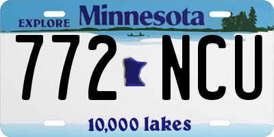 MN license plate 772NCU