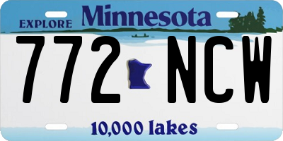 MN license plate 772NCW