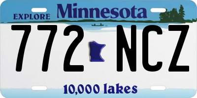 MN license plate 772NCZ
