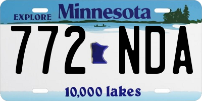 MN license plate 772NDA