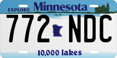 MN license plate 772NDC