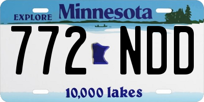 MN license plate 772NDD