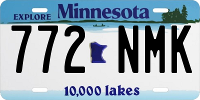 MN license plate 772NMK