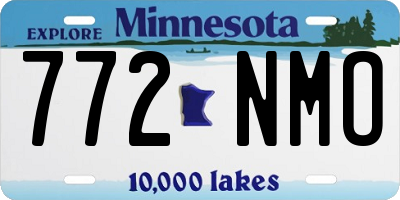 MN license plate 772NMO