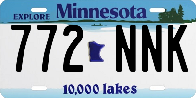 MN license plate 772NNK
