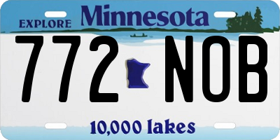 MN license plate 772NOB