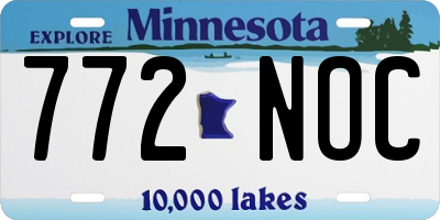 MN license plate 772NOC