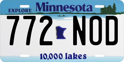 MN license plate 772NOD