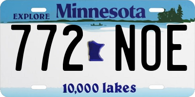 MN license plate 772NOE