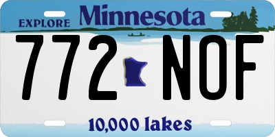 MN license plate 772NOF