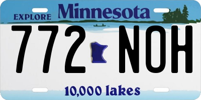 MN license plate 772NOH