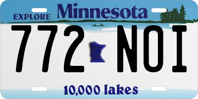 MN license plate 772NOI
