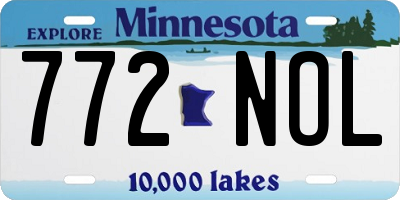 MN license plate 772NOL