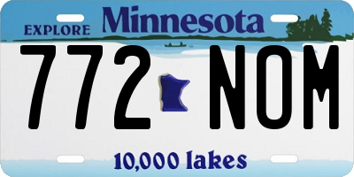 MN license plate 772NOM