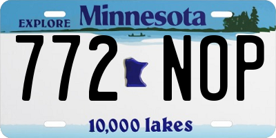 MN license plate 772NOP