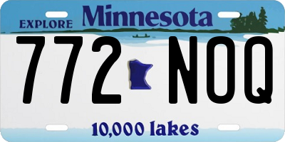 MN license plate 772NOQ