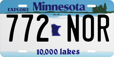 MN license plate 772NOR