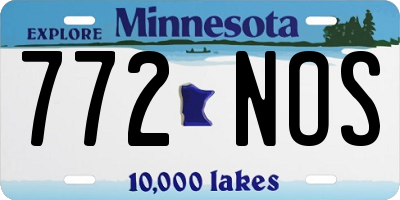 MN license plate 772NOS