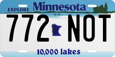 MN license plate 772NOT