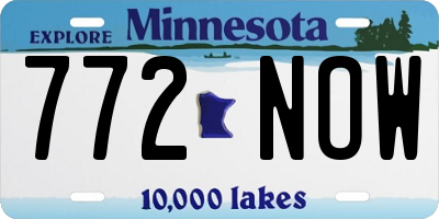 MN license plate 772NOW