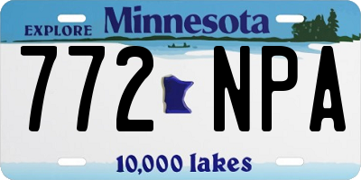 MN license plate 772NPA