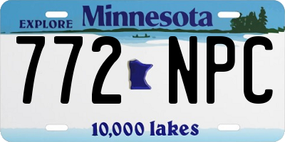 MN license plate 772NPC