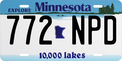 MN license plate 772NPD