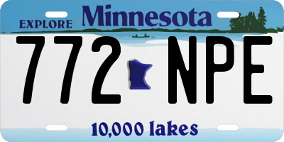 MN license plate 772NPE