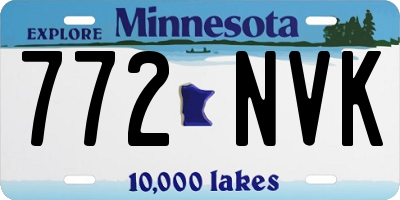 MN license plate 772NVK