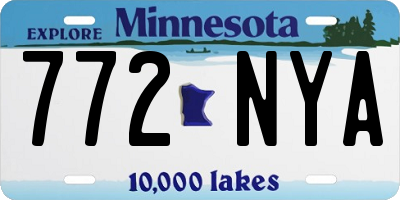 MN license plate 772NYA