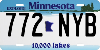 MN license plate 772NYB