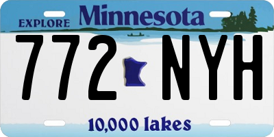 MN license plate 772NYH