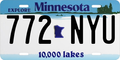 MN license plate 772NYU